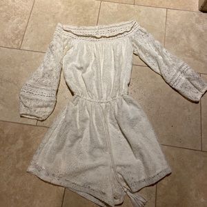 White Lace Hollister Romper